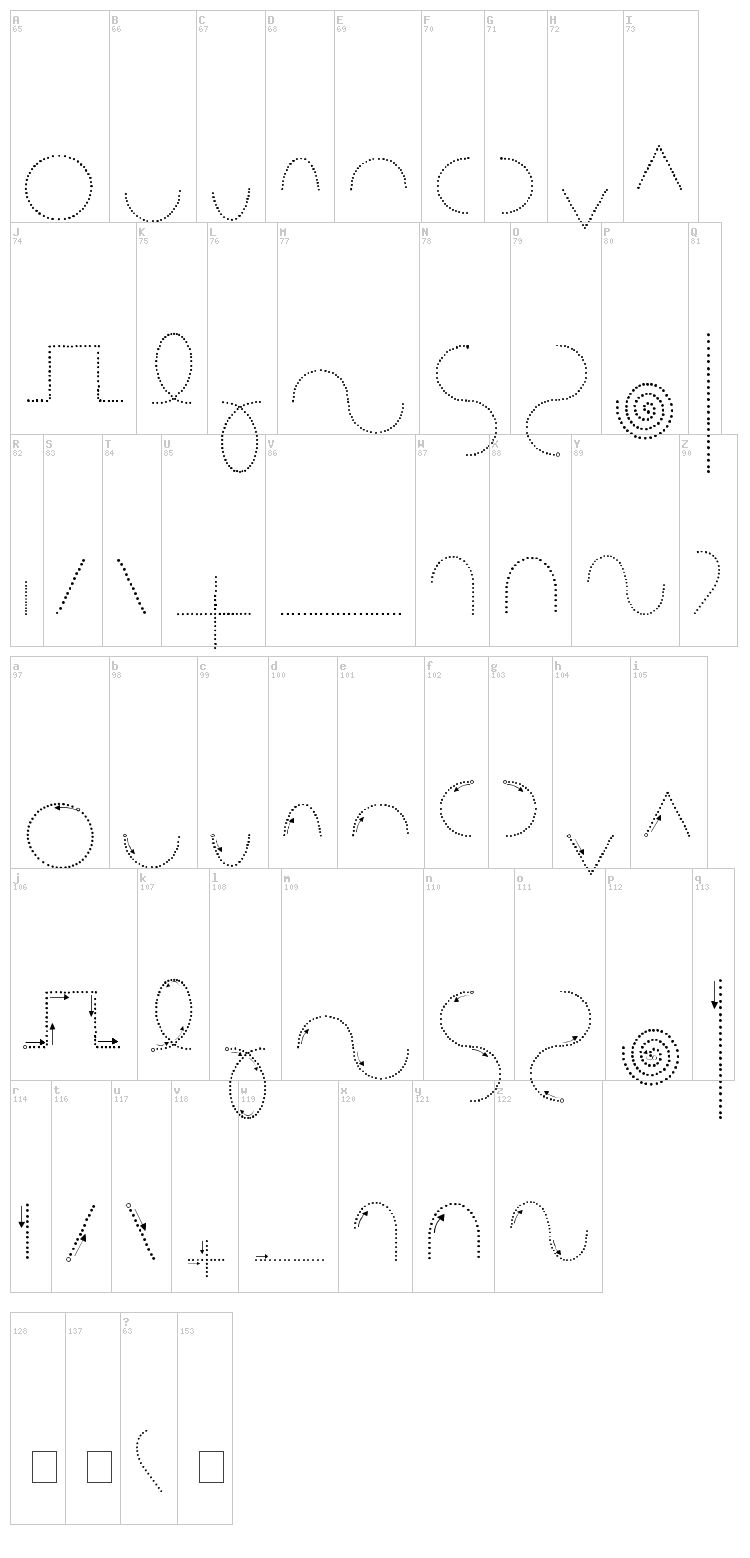 Maternellecolor Graphisme 2 font map
